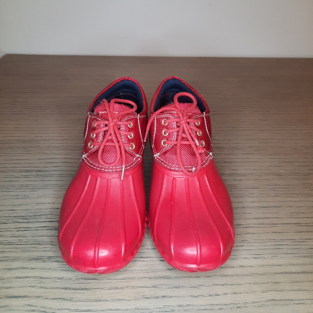 Red rain boots,  Tommy Hilfiger, size 7, very comfortable